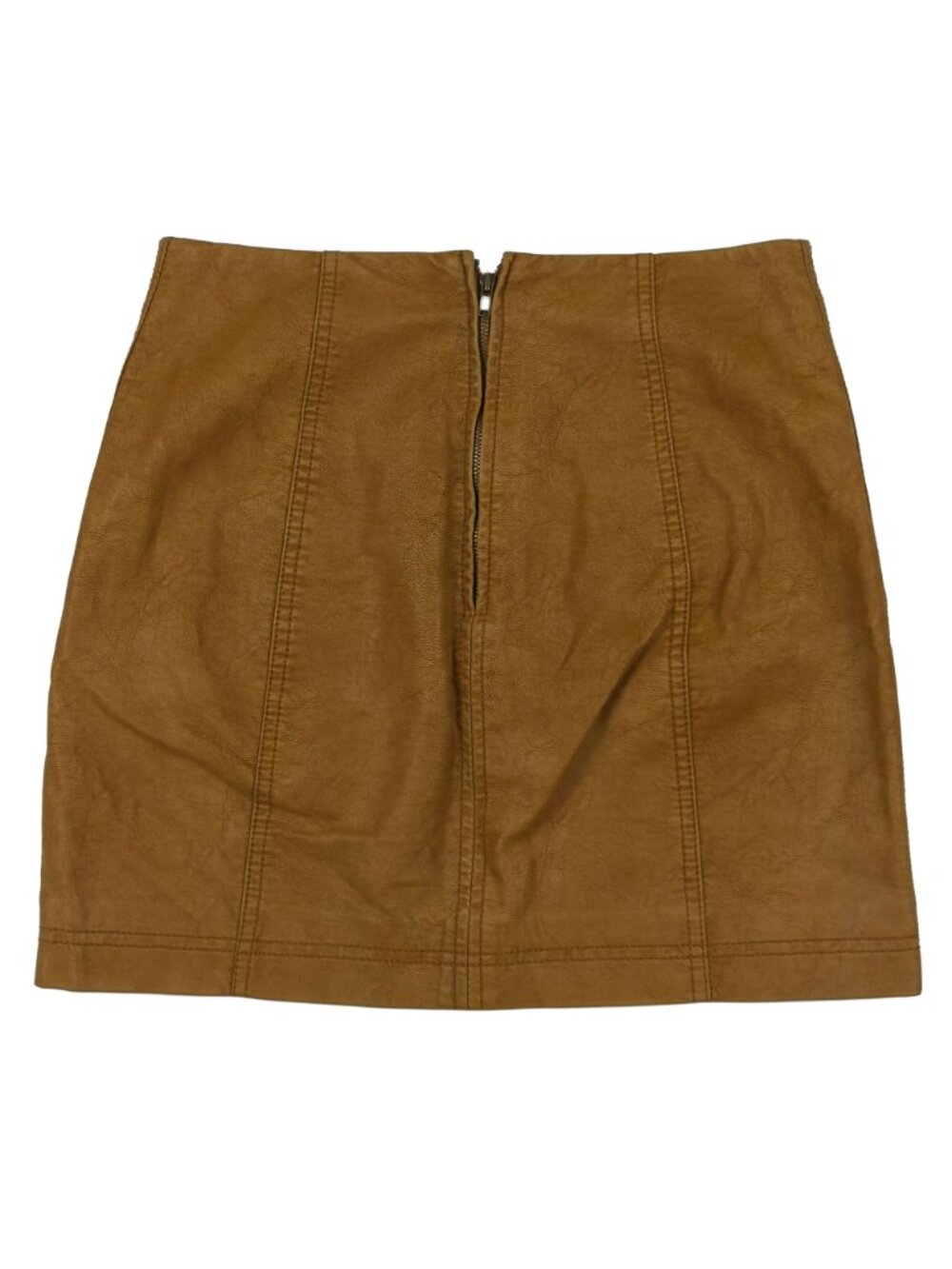 Free People Modern Femme Vegan Leather Mini Skirt 2 Brown - Picture 4 of 10
